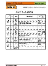 Kế hoạch dạy học tuần 21 lớp 5 - Năm học 2016-2017 - Bùi Thanh Cường